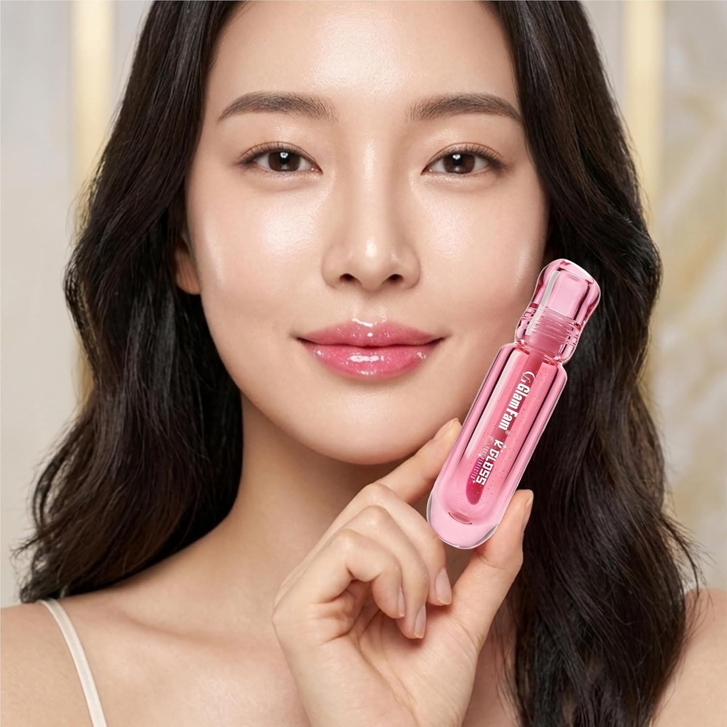 Glam Fam K Gloss Lip Gloss, 24H Hydration, Tinted High-Shine, Non-Sticky, Long Lasting (Pink) - View 5 of 5
