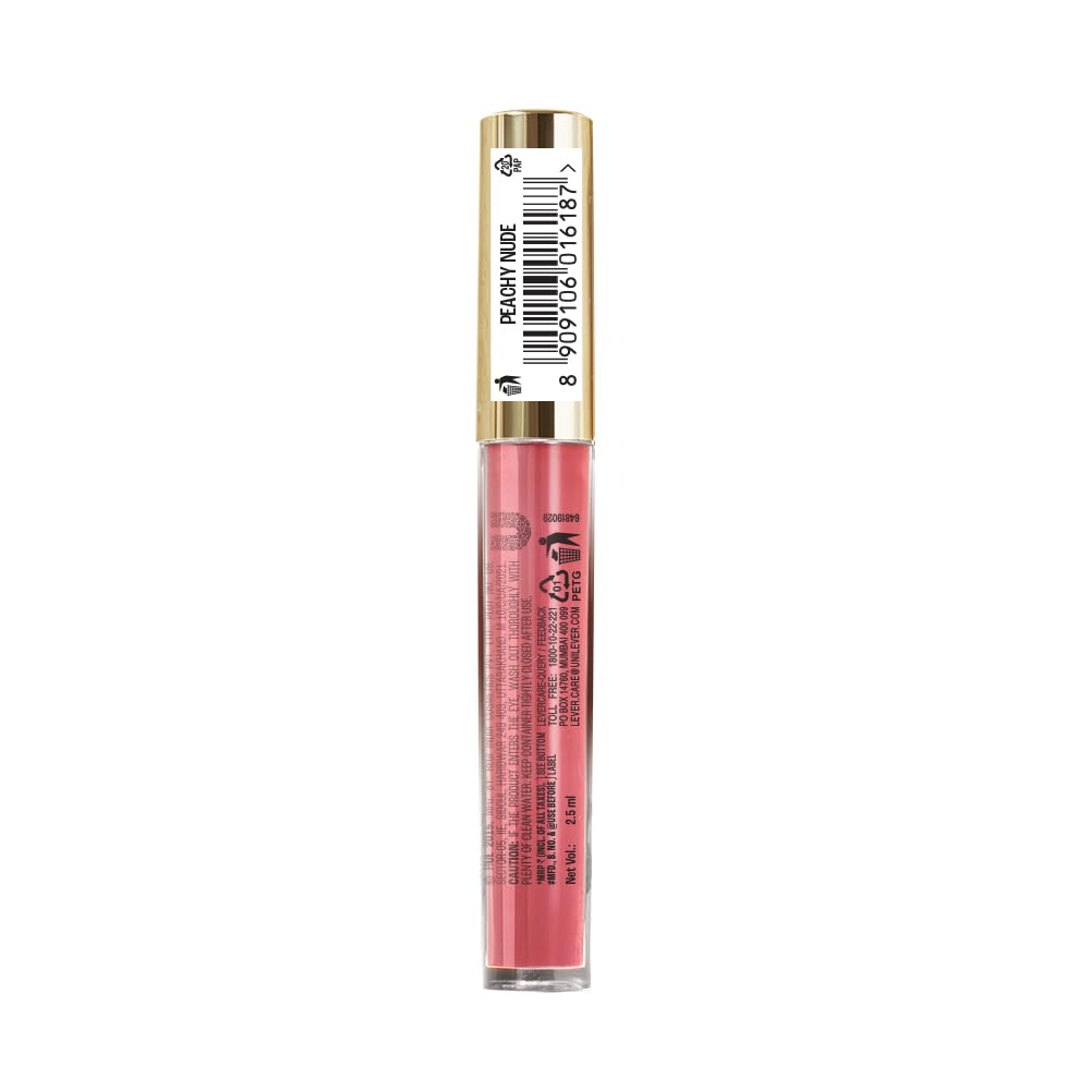 LAKMÉ LAKM LAKME SuperglowVIT C, Glossy Glass Shine Lip Gloss, PechyNudeC2, for Lustrous and Nourished Lips, with Vitamin C & E, High Formula, Reduces Fine Lines, Women | Red - View 7 of 7