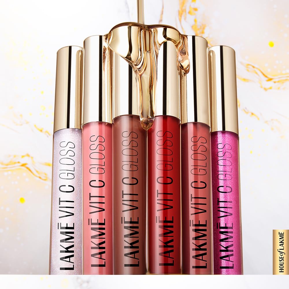 LAKMÉ LAKM LAKME SuperglowVIT C, Glossy Glass Shine Lip Gloss, HotpinkC6, 6 ml, for and Supple Lips, with Vitamin C E, High Finish, Hydrates Reduces Fine Lines | Ml Red - View 2 of 8