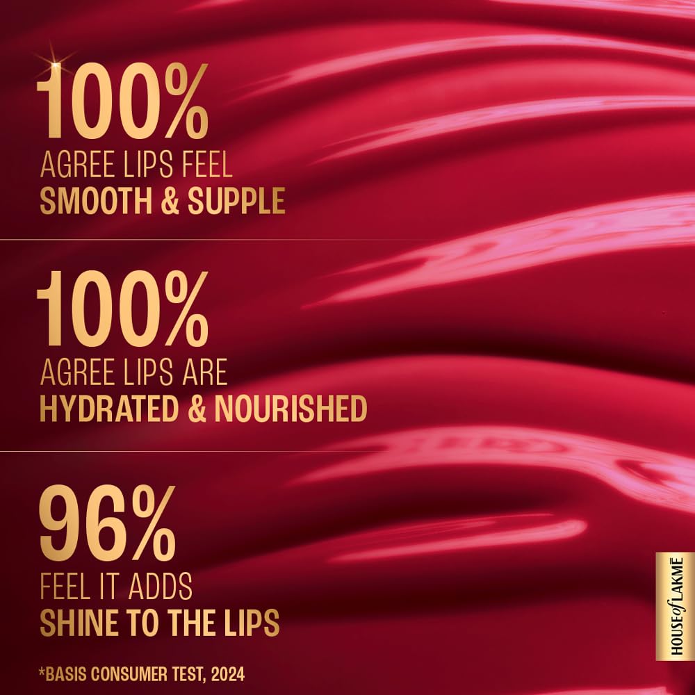 LAKMÉ LAKM LAKME SuperglowVIT C, Glossy Glass Shine Lip Gloss, CherryRedC3, 6 ml, for Smooth and Radiant Lips, with Vitamin C E, High Finish, Women | Ml Red - View 4 of 9