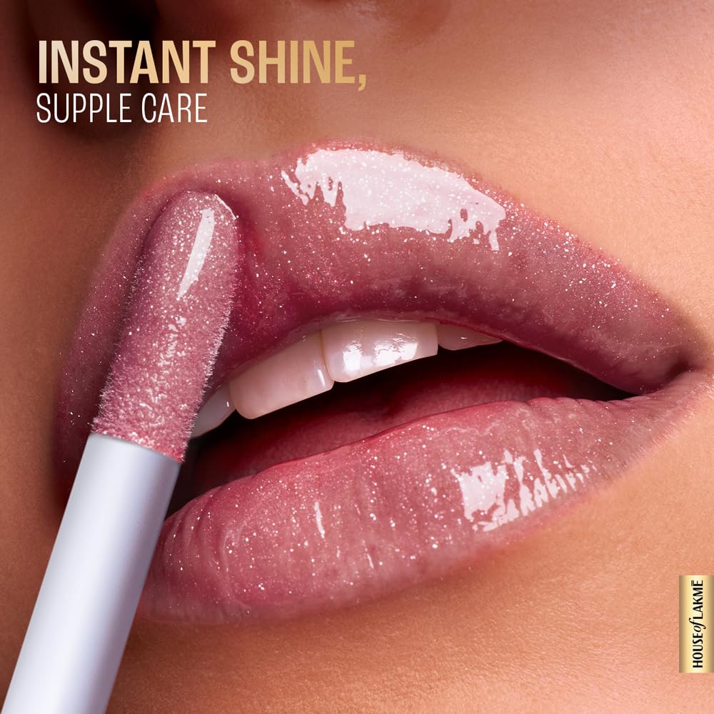 LAKMÉ LAKM LAKME SuperglowVIT C, Glossy Glass Shine Lip Gloss, PearlC5, 5 ml, for Hydrated and Lips, with Vitamin C E, Finish, Nourishes & Reduces Fine Lines, Women | Ml Red - View 4 of 8