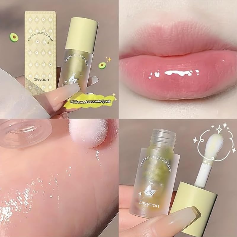 Korean Crystal Jelly Lip Oil Hydrating Moisturizing Lip Gloss Non Sticky High Shine Lip Glaze Natural Tint Smooth Glossy Finish Lightweight Lip Care Makeup for Women Girls - View 3 of 7
