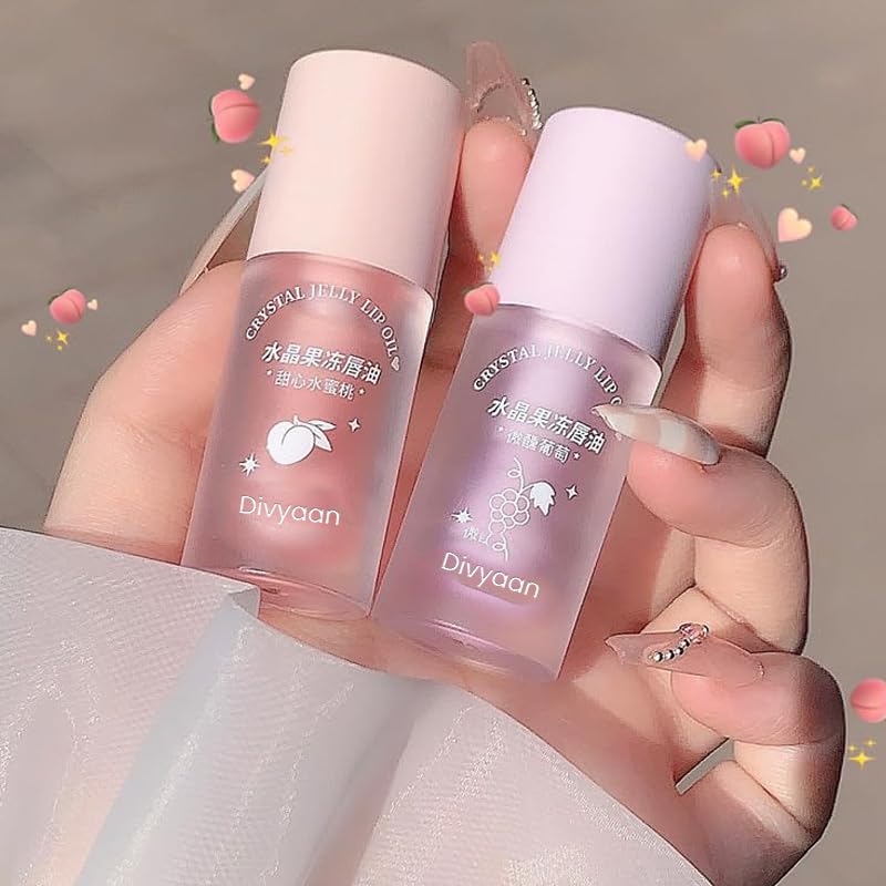 Korean Crystal Jelly Lip Oil Hydrating Moisturizing Lip Gloss Non Sticky High Shine Lip Glaze Natural Tint Smooth Glossy Finish Lightweight Lip Care Makeup for Women Girls - View 4 of 7