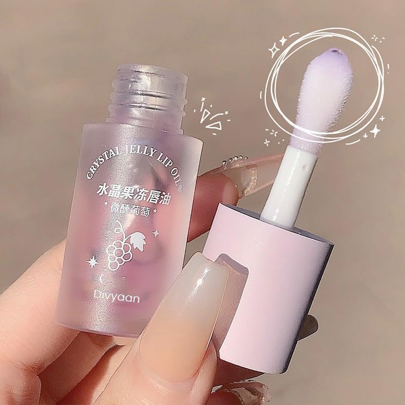 Korean Crystal Jelly Lip Oil Hydrating Moisturizing Lip Gloss Non Sticky High Shine Lip Glaze Natural Tint Smooth Glossy Finish Lightweight Lip Care Makeup for Women Girls - View 5 of 7