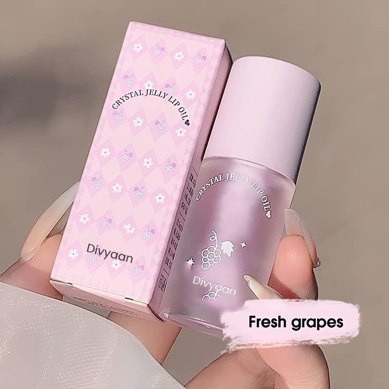 Korean Crystal Jelly Lip Oil Hydrating Moisturizing Lip Gloss Non Sticky High Shine Lip Glaze Natural Tint Smooth Glossy Finish Lightweight Lip Care Makeup for Women Girls - View 6 of 7