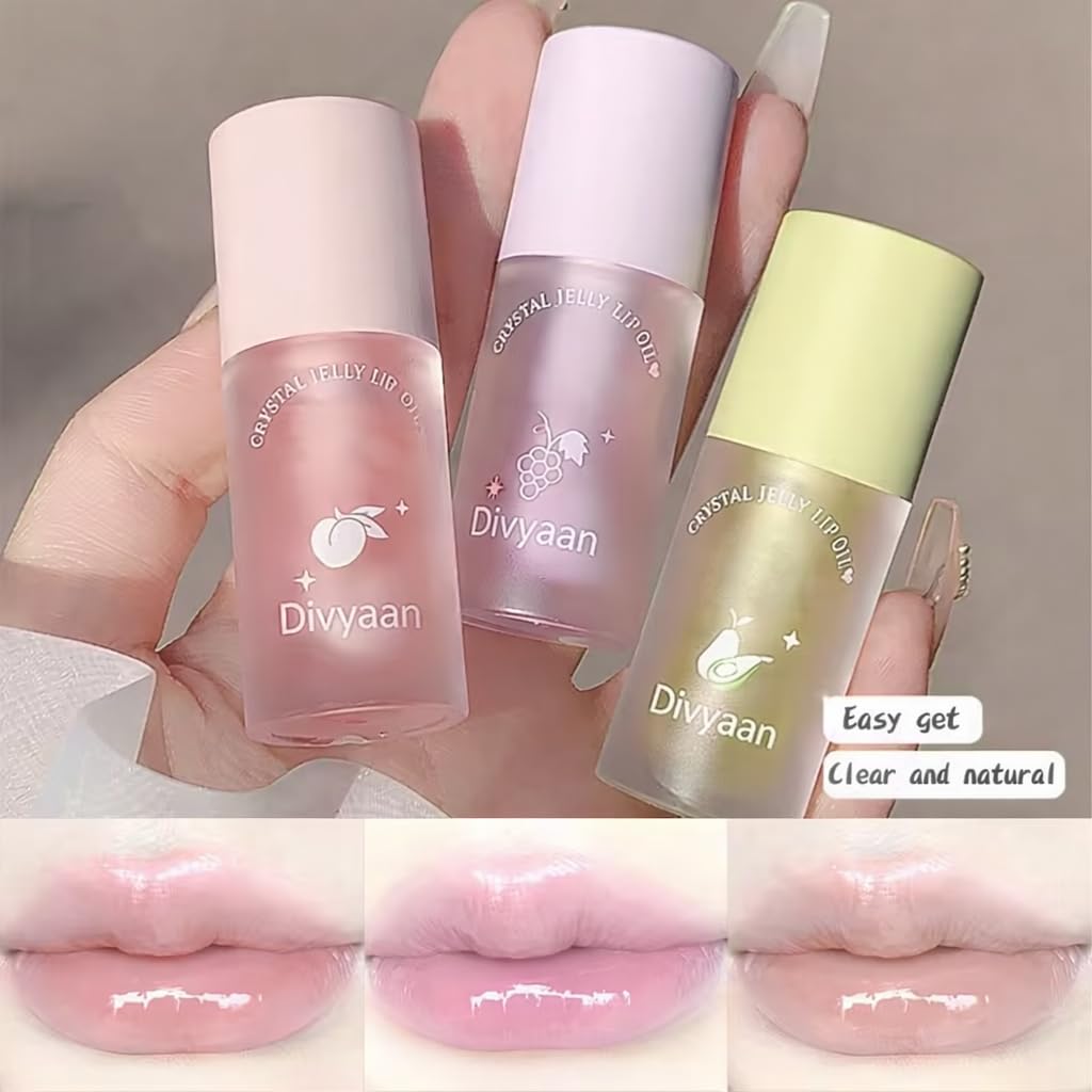 Korean Crystal Jelly Lip Oil Hydrating Moisturizing Lip Gloss Non Sticky High Shine Lip Glaze Natural Tint Smooth Glossy Finish Lightweight Lip Care Makeup for Women Girls - View 7 of 7