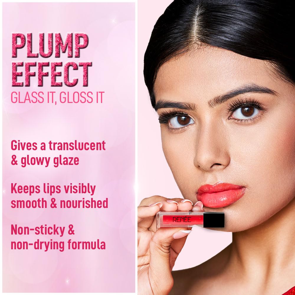 RENEE Shine Forever Lip Gloss Combo of 10 l Non-Sticky, Hydrating, Nourishing l Long-lasting, Smooth, Moisturizing Effect l Shea Butter & Vitamin E Infused l Travel Friendly l Ideal Gifting - View 5 of 6