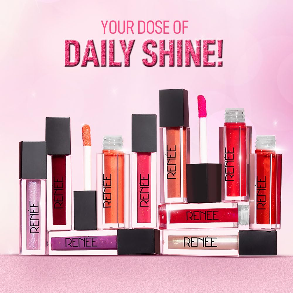 RENEE Shine Forever Lip Gloss Combo of 10 l Non-Sticky, Hydrating, Nourishing l Long-lasting, Smooth, Moisturizing Effect l Shea Butter & Vitamin E Infused l Travel Friendly l Ideal Gifting - View 6 of 6