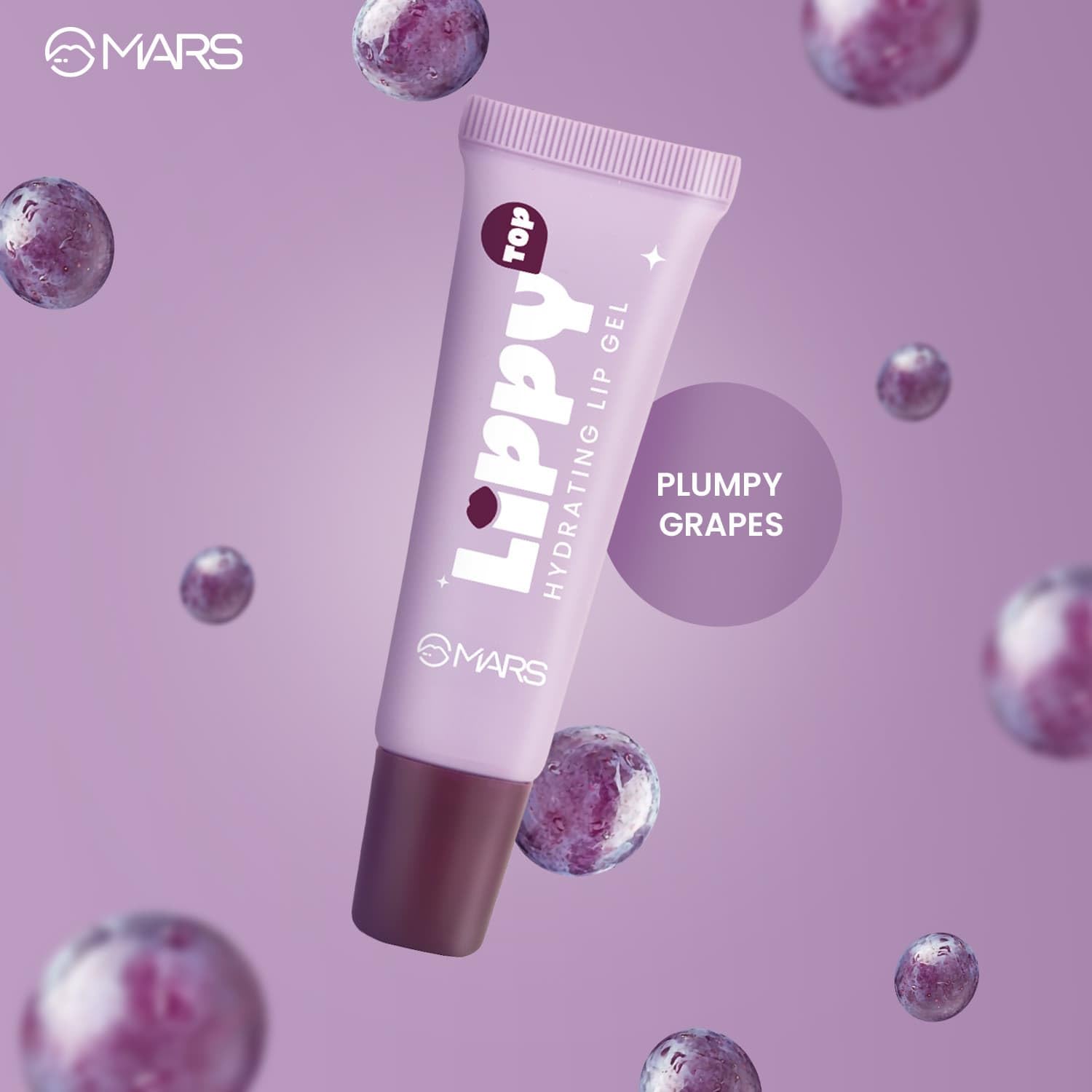 MARS Lippy Top Hydrating Lip Gel (10ml) (01-PLUMPY GRAPES) | Nourished With Vitamin-E & Shea Butter | Long Lasting Hydration | Glossy Finish | Easy to Apply - View 2 of 8