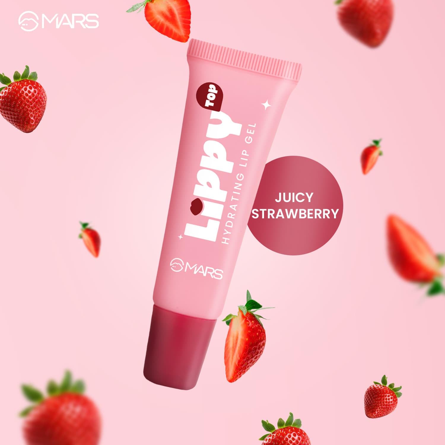 MARS Lippy Top Hydrating Lip Gel (10ml) (02-JUICY STRAWBERRY) | Nourished With Vitamin-E & Shea Butter | Long Lasting Hydration | Glossy Finish | Easy to Apply - View 2 of 8