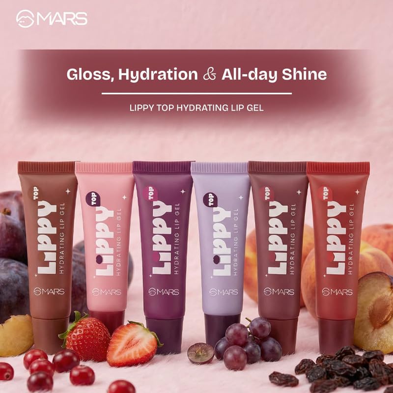 MARS Lippy Top Hydrating Lip Gel (10ml) (05-SWEET PLUM) | Nourished With Vitamin-E & Shea Butter | Long Lasting Hydration | Glossy Finish | Easy to Apply - View 5 of 7