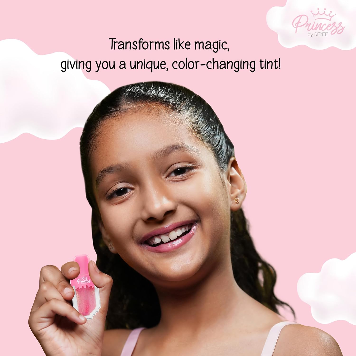 Princess By RENEE Sugar Sparkles Colour Changing Lip Gloss | For Pre-Teens | PH-Activated | Lightweight | Non-sticky & Non-Drying Formula with Shimmery Effect | For Soft & Supple Lips | Vitamin E Infused | 4 Ml - View 4 of 6