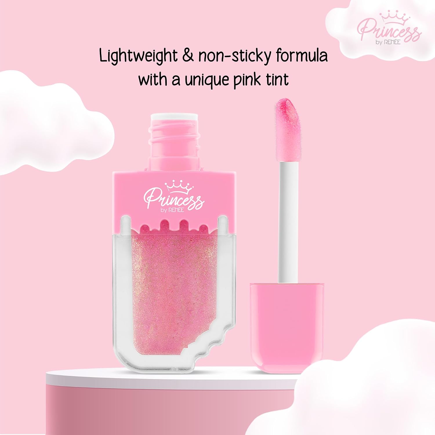 Princess By RENEE Sugar Sparkles Colour Changing Lip Gloss | For Pre-Teens | PH-Activated | Lightweight | Non-sticky & Non-Drying Formula with Shimmery Effect | For Soft & Supple Lips | Vitamin E Infused | 4 Ml - View 5 of 6
