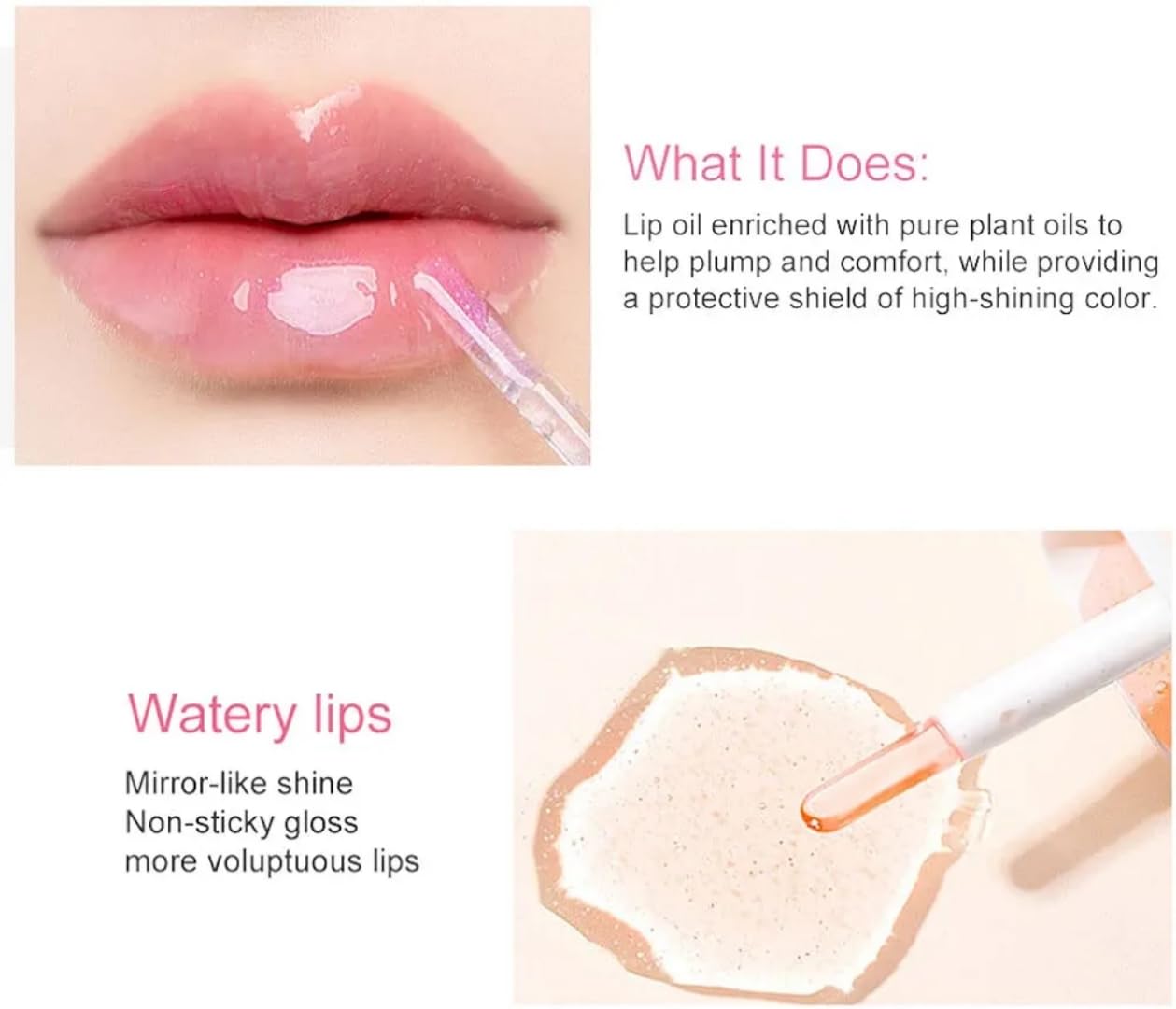 CRAZY GIRL Cute Lip Gloss & Lip Oil Combo Set of 4 | Pink & Clear Tinted Glosses | Aesthetic Makeup Gift Set for Girls & Teens (Combo #1) | Cute Designs - View 4 of 7