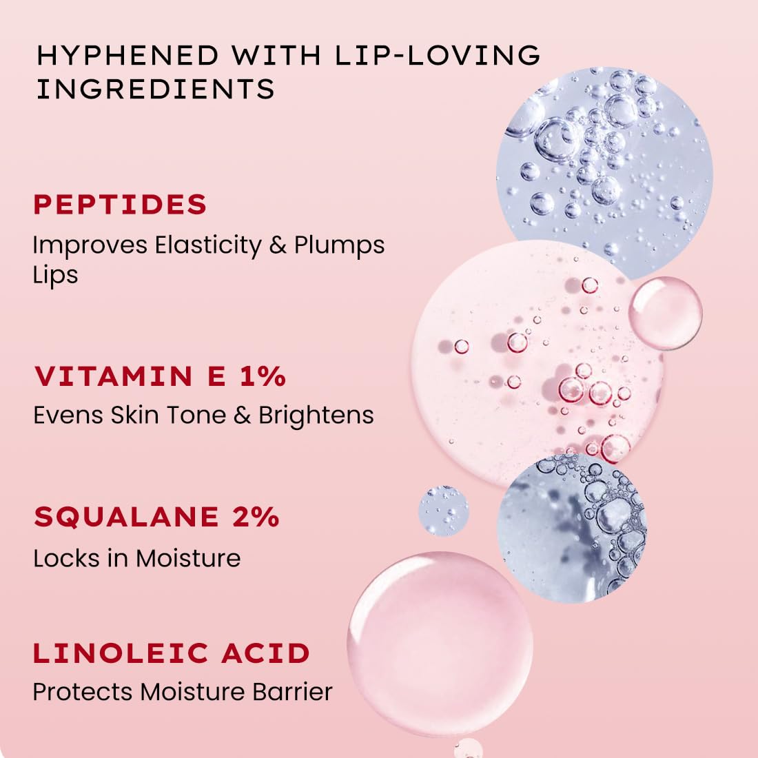 Hyphen Tinted Lip Balm | Brightens & Reduces Dark Lips & Pigmentation | 1% Vitamin E, Peptide & 2% Squalane | Winter Lip Care| 24H Moisturization for Dry & Chapped Lips | Jelly Glaze (Red Shade)- 10g - View 3 of 8
