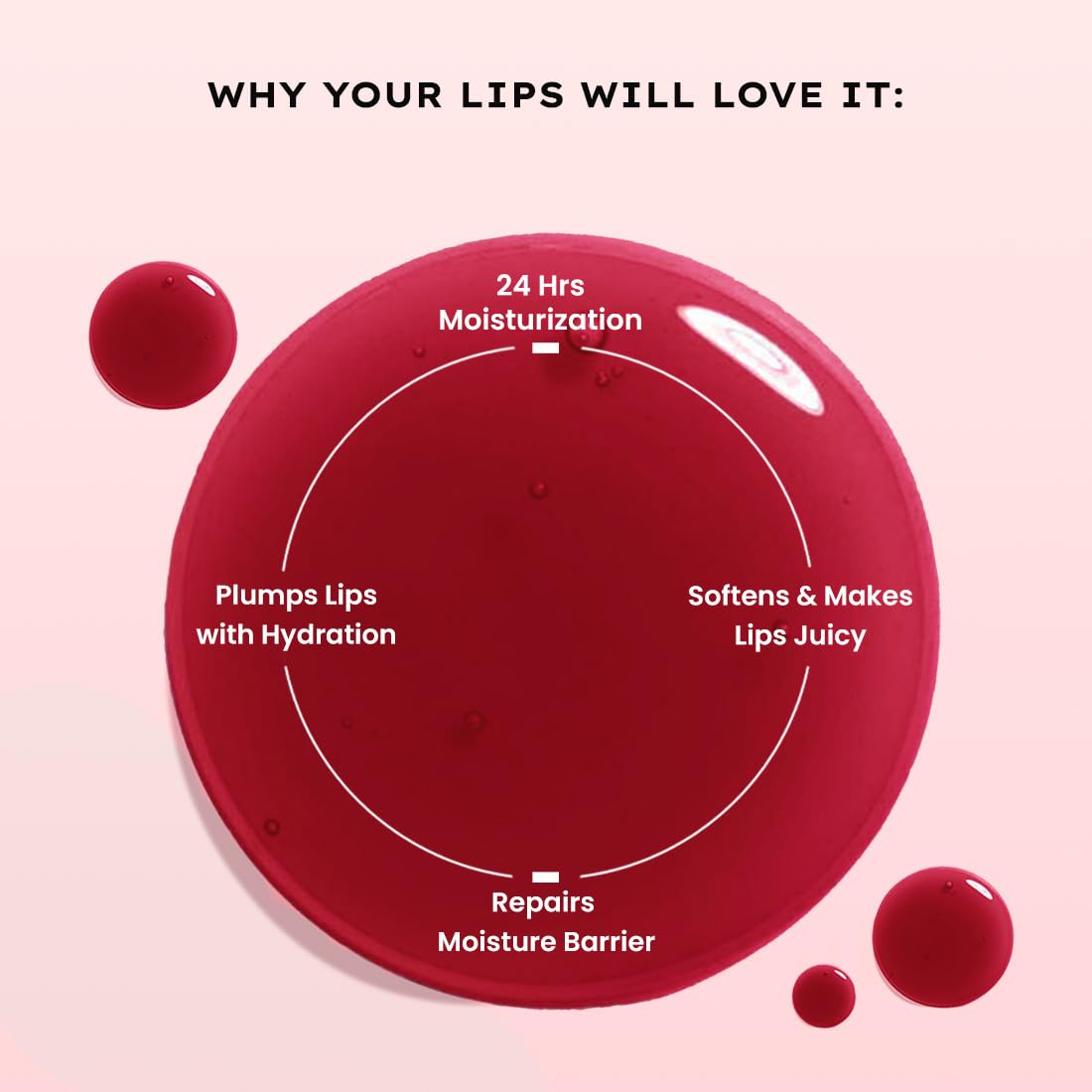 Hyphen Tinted Lip Balm | Brightens & Reduces Dark Lips & Pigmentation | 1% Vitamin E, Peptide & 2% Squalane | Winter Lip Care| 24H Moisturization for Dry & Chapped Lips | Jelly Glaze (Red Shade)- 10g - View 6 of 8