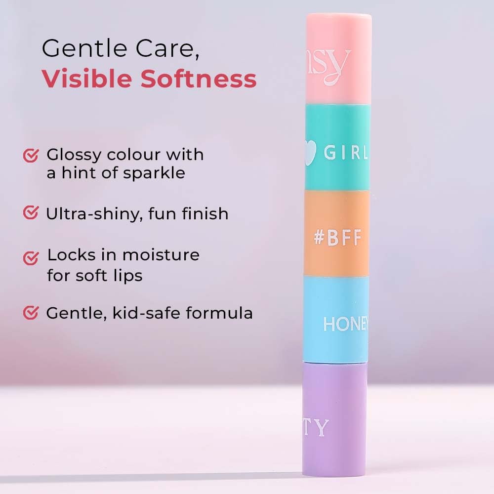 Whimsy Beauty 4-in-1 Mini Lip Gloss for Kids and Pre-Teens | Smooth Non Sticky Shine with Lightweight Texture | Long Lasting Glossy Finish | 4 to 16 Years | Organic, Natural, Chemical Free | 4 ml - View 5 of 6