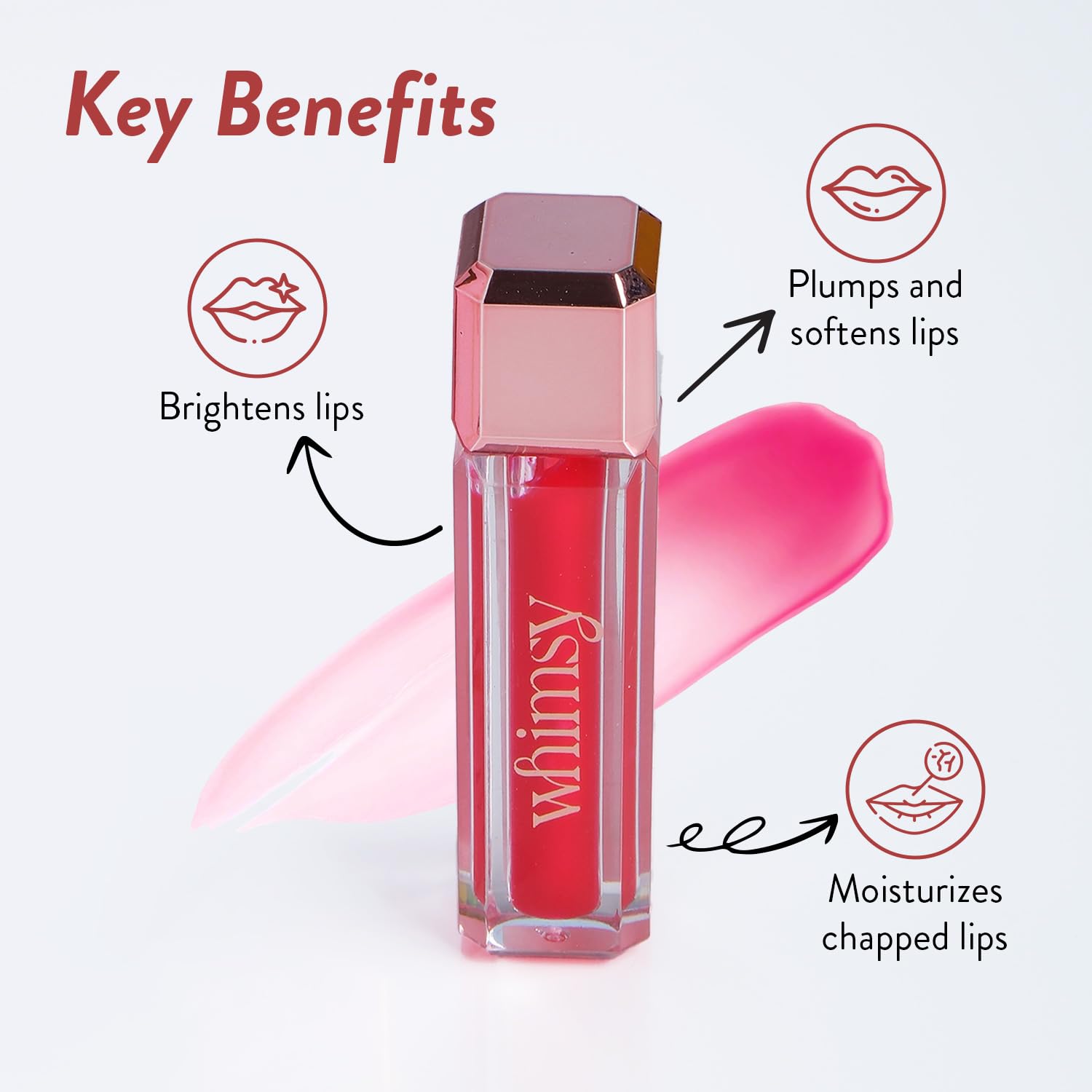 Whimsy Beauty Lip Gloss for Kids and Girls | Non Sticky Lightweight Formula with Hydrating Care | Tinted Gloss with Long Lasting Shine | 4 to 16 Years | Organic, Natural, Chemical Free (Baby Pink) - View 2 of 5
