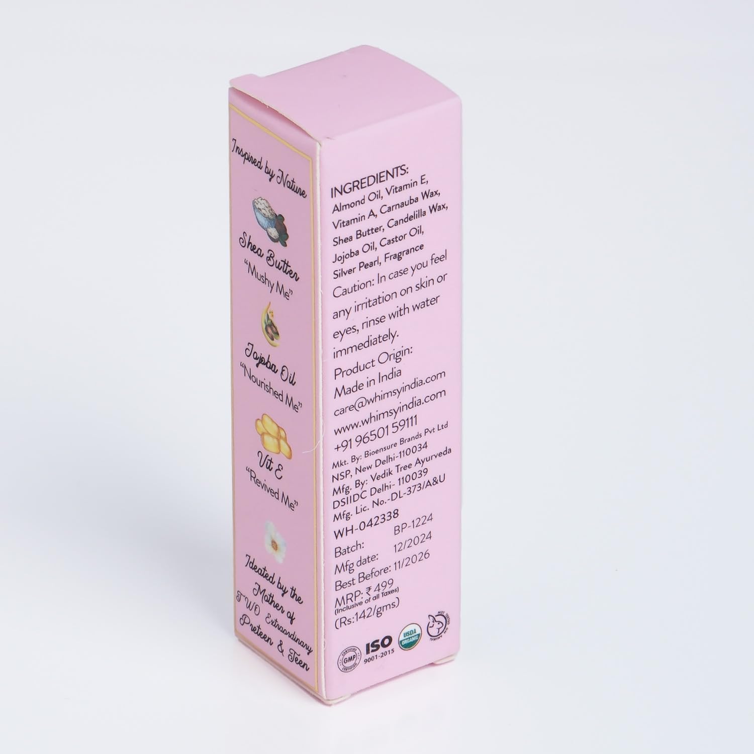 Whimsy Beauty Lip Gloss for Kids and Girls | Non Sticky Lightweight Formula with Hydrating Care | Tinted Gloss with Long Lasting Shine | 4 to 16 Years | Organic, Natural, Chemical Free (Baby Pink) - View 5 of 5