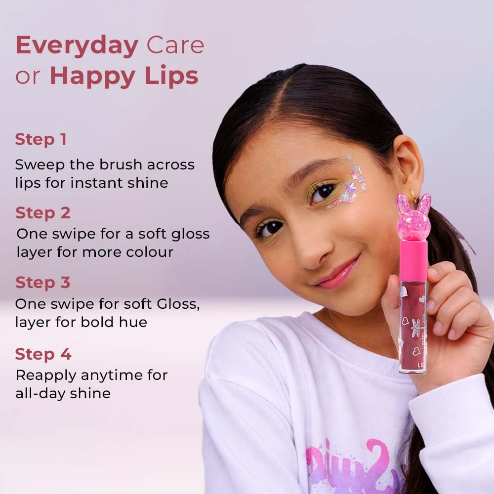 Whimsy Beauty Mauve Sparkle Lip Gloss for Kids and Pre-Teens | Lightweight Non Sticky Formula with Shiny Finish | Long Lasting Glossy Look | 4 to 16 Years | Organic, Natural, Chemical Free | 3.5 ml - View 4 of 6