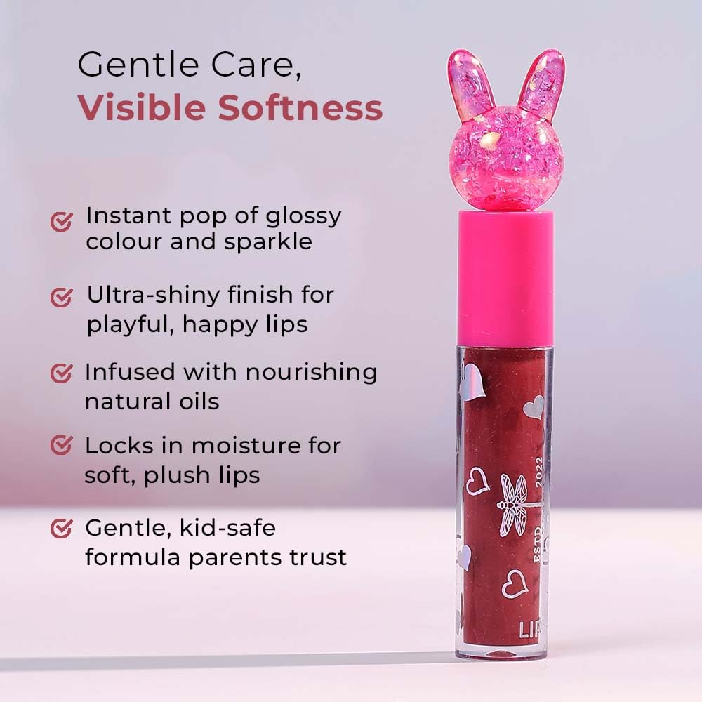 Whimsy Beauty Mauve Sparkle Lip Gloss for Kids and Pre-Teens | Lightweight Non Sticky Formula with Shiny Finish | Long Lasting Glossy Look | 4 to 16 Years | Organic, Natural, Chemical Free | 3.5 ml - View 5 of 6