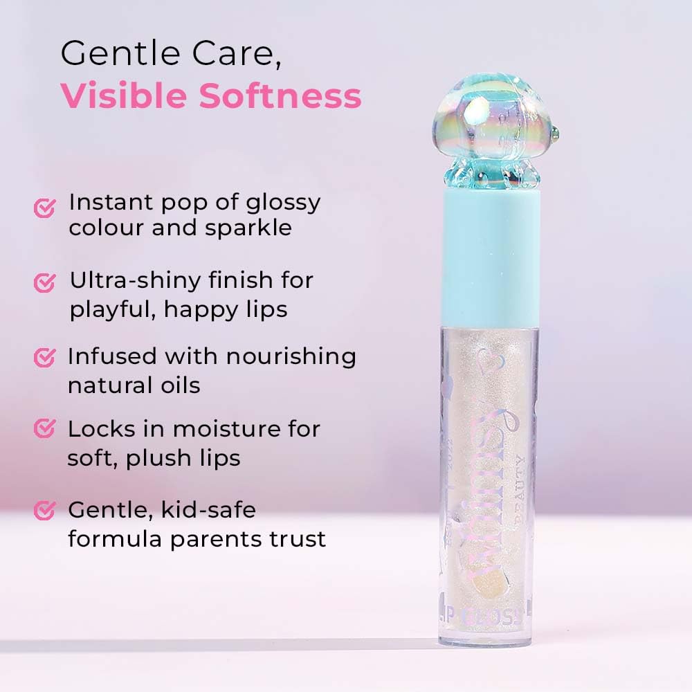 Whimsy Beauty Silver Sparkle Lip Gloss for Kids and Pre-Teens | Lightweight Non Sticky Formula with Shiny Finish | Long Lasting Glossy Look | 4 to 16 Years | Organic, Natural, Chemical Free | 3.5 ml - View 5 of 6
