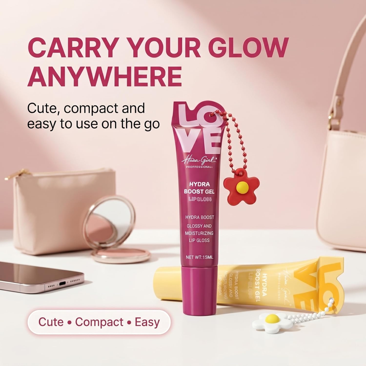 Lip Gloss Korean, Cute Duo Lip Gloss For Girls | High Shining | Tinted | Hydrating Lipgloss women Set Of 2 | Korean Beauty Inspired Makeup Lip Tint Gift - View 2 of 7