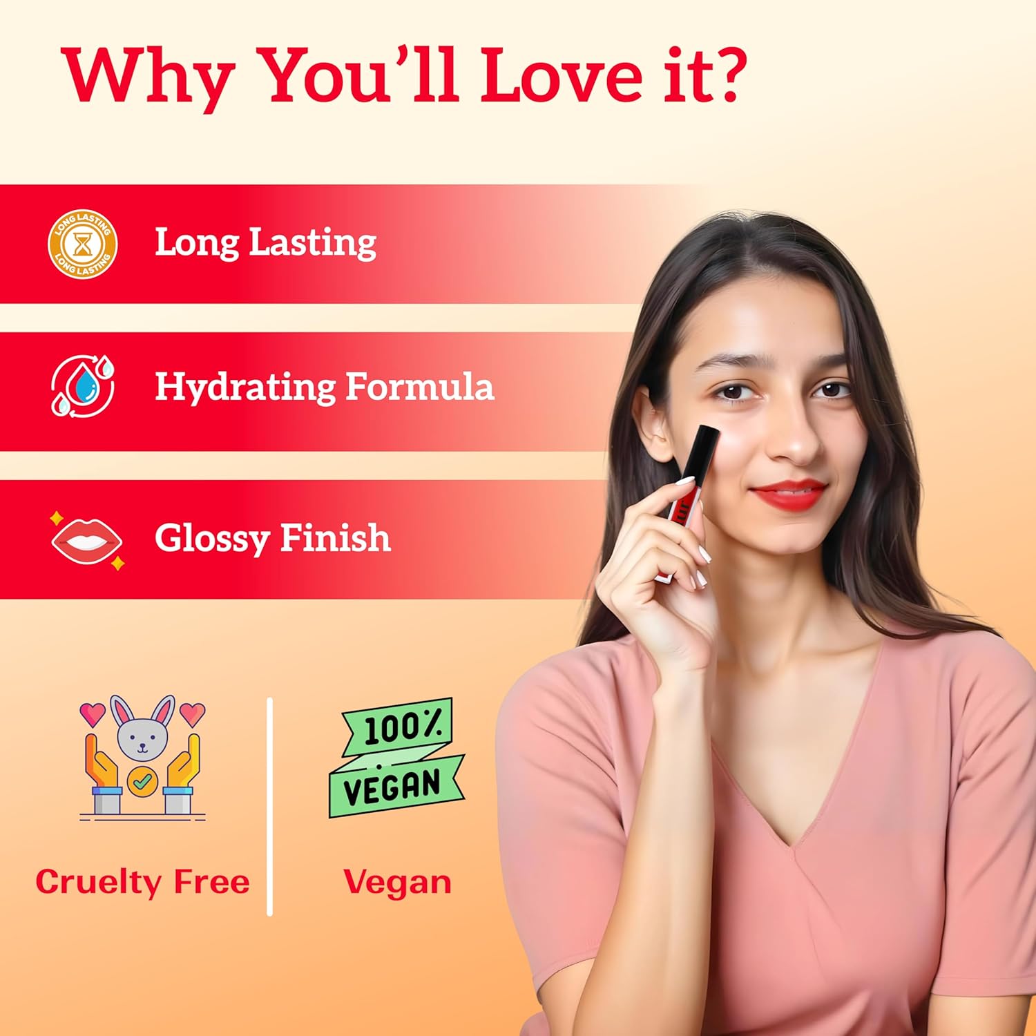 inatur Lip Gloss – Attitude | Pop Pink Gloss | Long-Lasting Shine | Non-Sticky & Hydrating | Tinted Glossy Finish | Rosehip & Coconut Oil | Vegan, Moisturizing, Natural Shine | Kids Safe | 2ml - View 4 of 7
