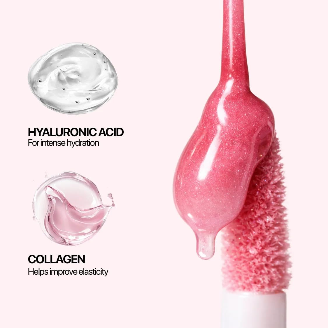 Shimmer Lip Gloss, Non-Sticky, Hyaluronic Acid & Collagen, Almost Innocent- 9.5ml - View 3 of 5
