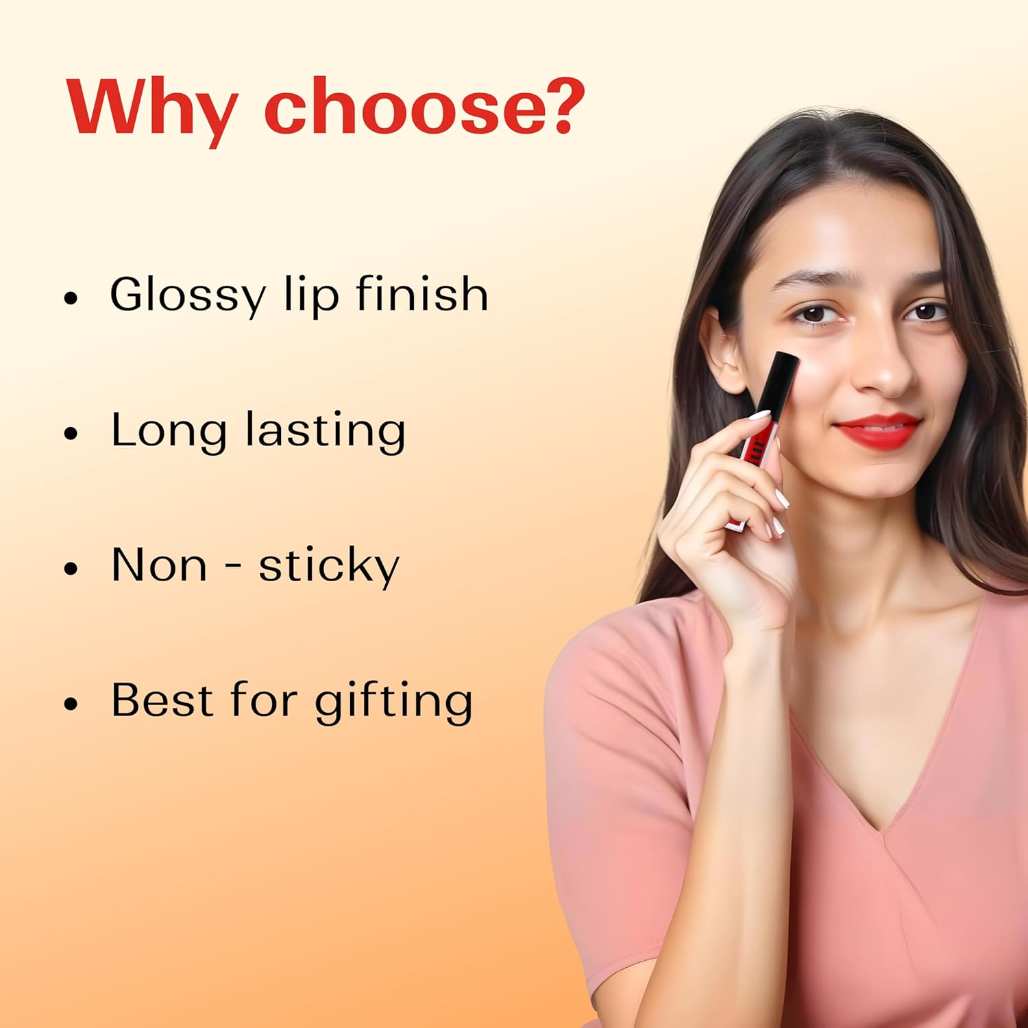 inatur Lip Gloss Gift Set – Pack of 4 (2ml Each) Angelic, Cheeky Red, Glam Pink, Attitude – Natural, Long-Lasting, Non-Sticky & Hydrating – Lip Shine for Women & Girls - View 5 of 7