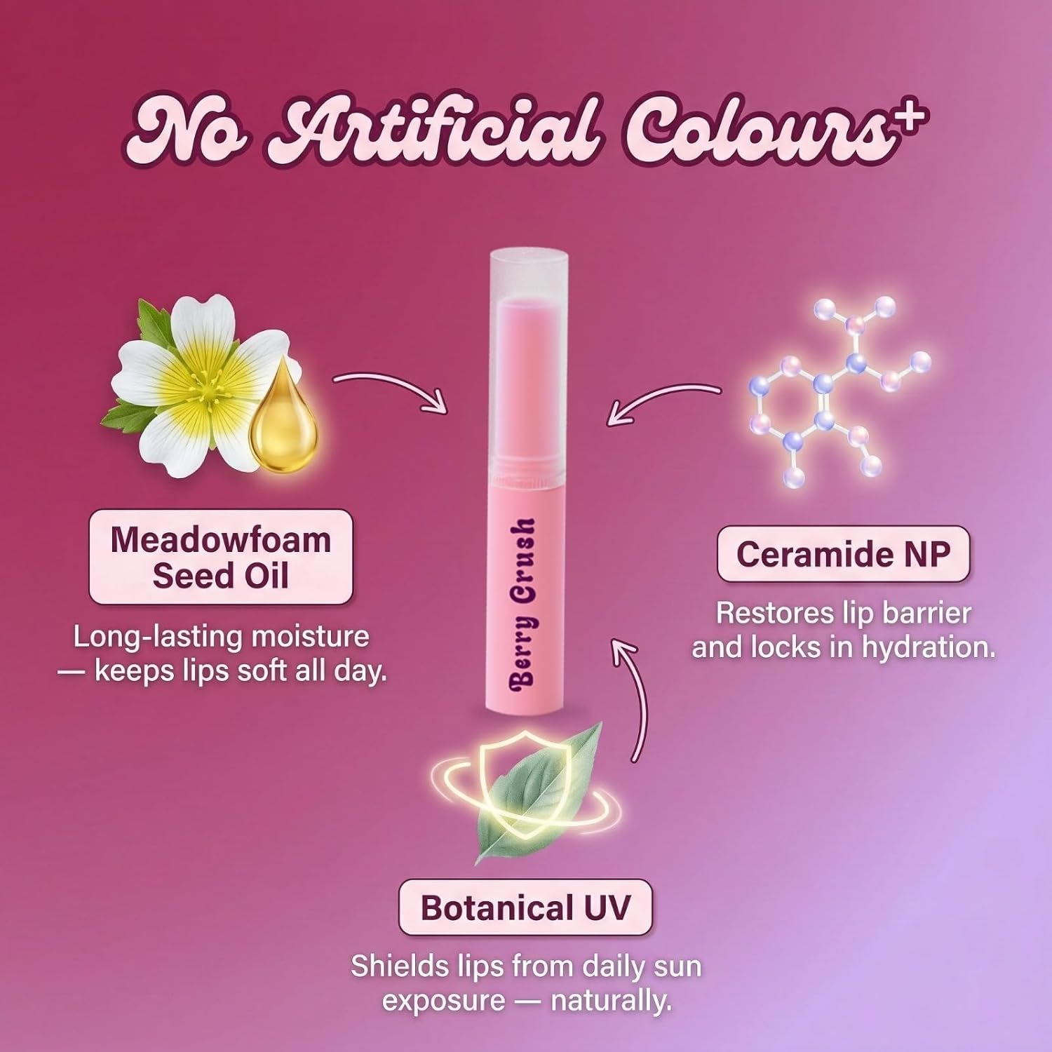 HEY TEEN Tinted Lip Balm for Girls Ages 9+ | Ceramide NP + Botanical UV + 10 Nourishing Butters | Glossy Moisturising Lip Tint for Pre-Teens & Teens | 4g (Berry Crush) - View 2 of 6