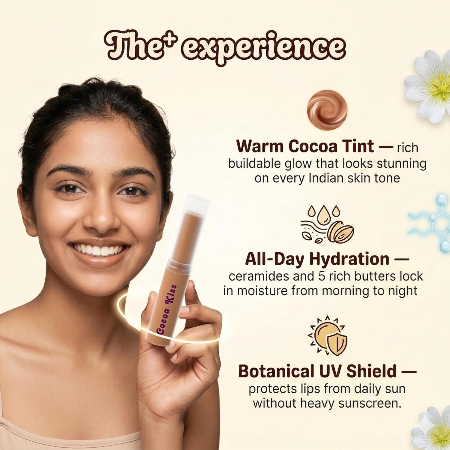 HEY TEEN Tinted Lip Balm for Teens & Young Adults | Ceramide NP, Botanical UV & Meadowfoam Oil | Glossy Moisturising Lip Tint | 4g (Cocoa Kiss) - View 2 of 6