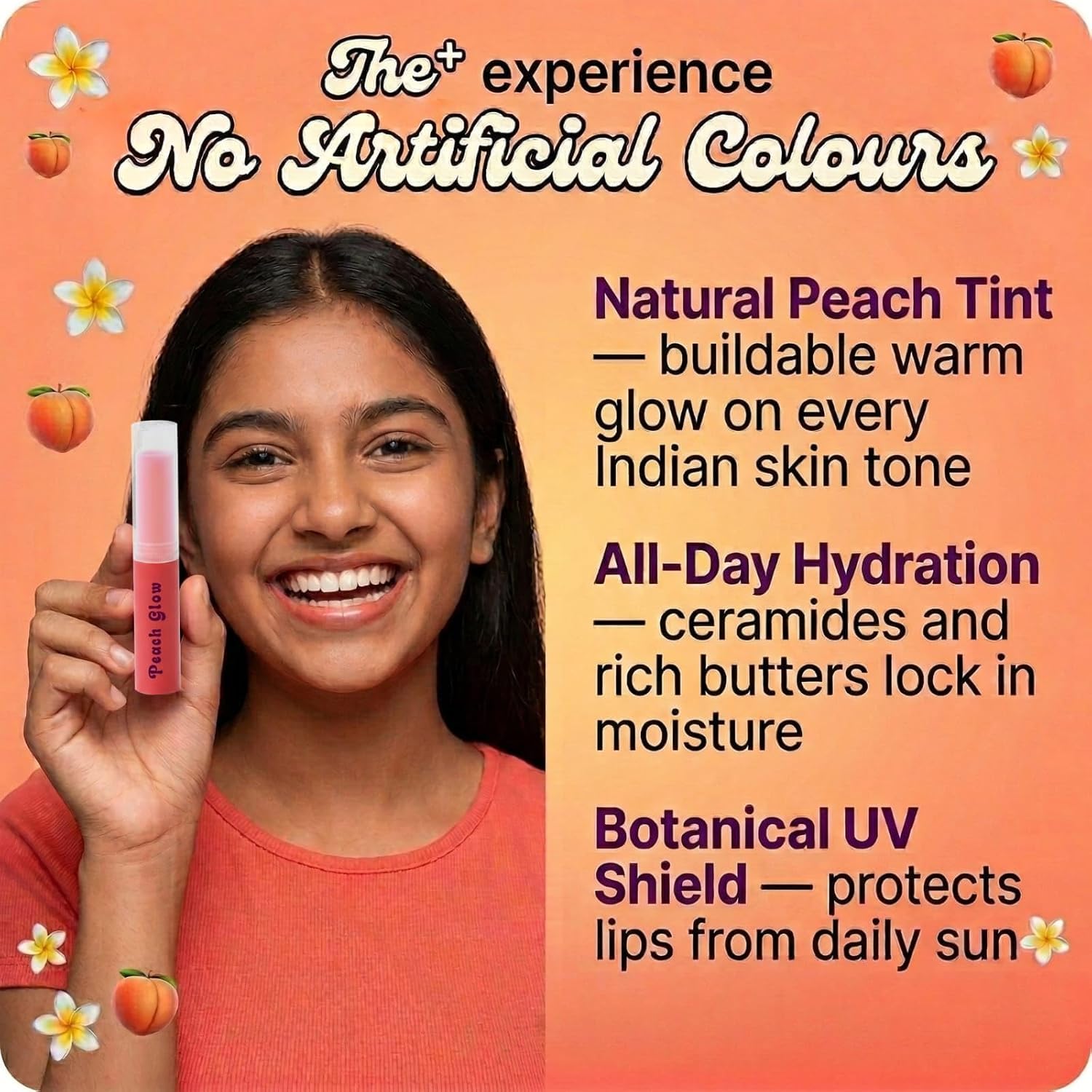 HEY TEEN Tinted Lip Balm for Teens & Young Adults | Ceramide NP, Botanical UV & Meadowfoam Oil | Glossy Moisturising Lip Tint | 4g (Peach Glow) - View 3 of 6