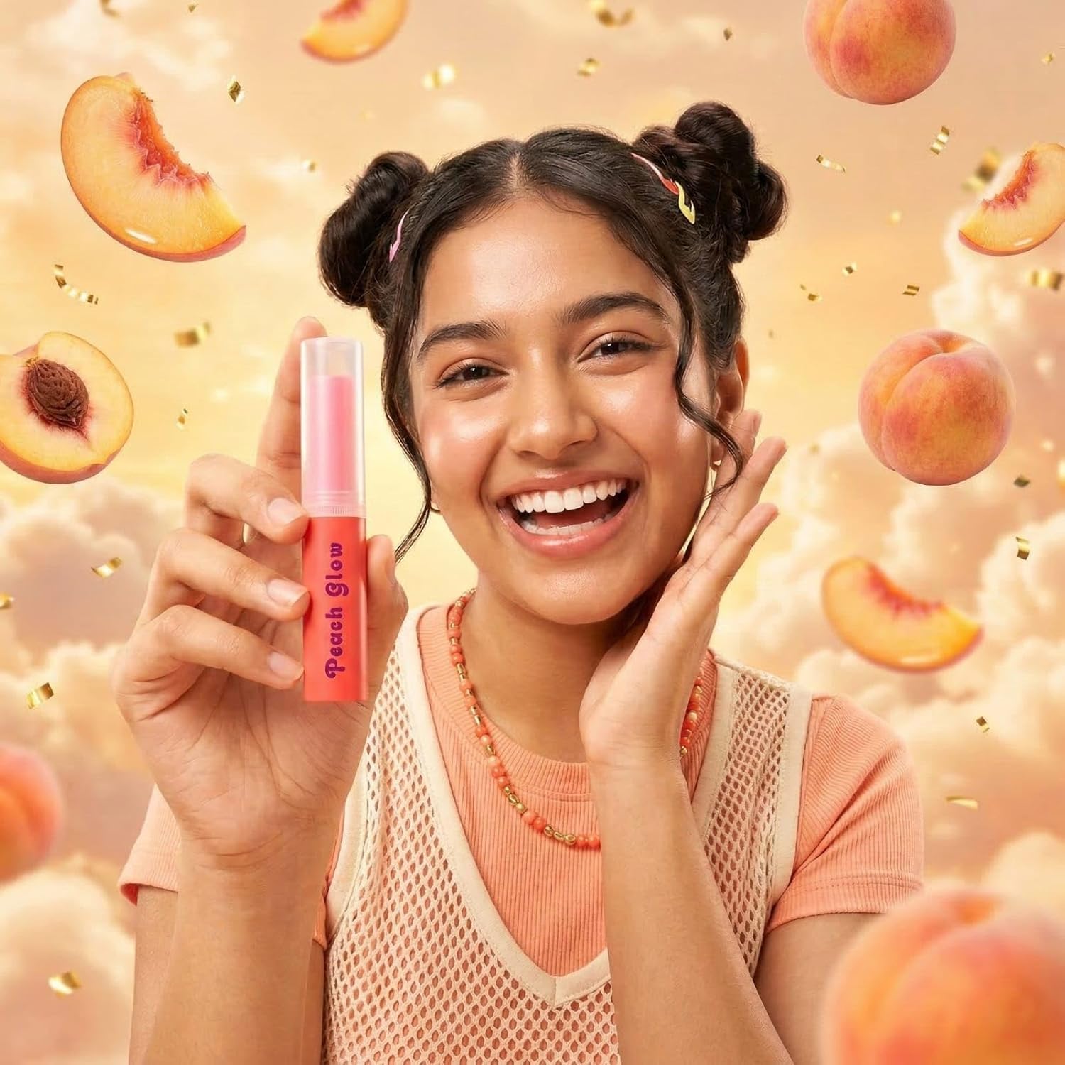 HEY TEEN Tinted Lip Balm for Teens & Young Adults | Ceramide NP, Botanical UV & Meadowfoam Oil | Glossy Moisturising Lip Tint | 4g (Peach Glow) - View 5 of 6