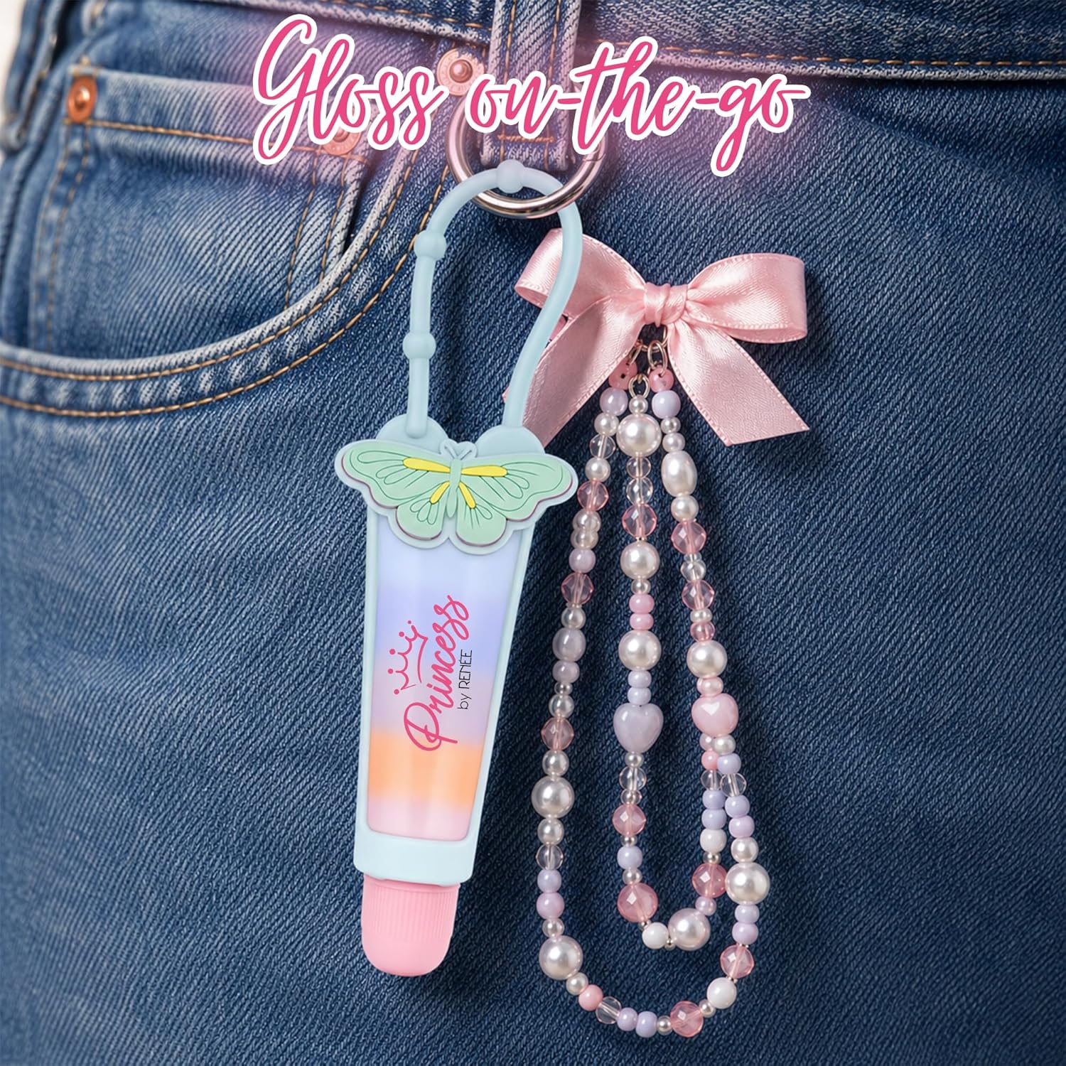 Princess By RENEE Five Layer Shiny Lip Gloss For Kids & Preteens | Nourishes Lips, Glides Smoothly | Lightweight Formula | Unique Five Layer Design With Keychain | 10ml - View 2 of 6