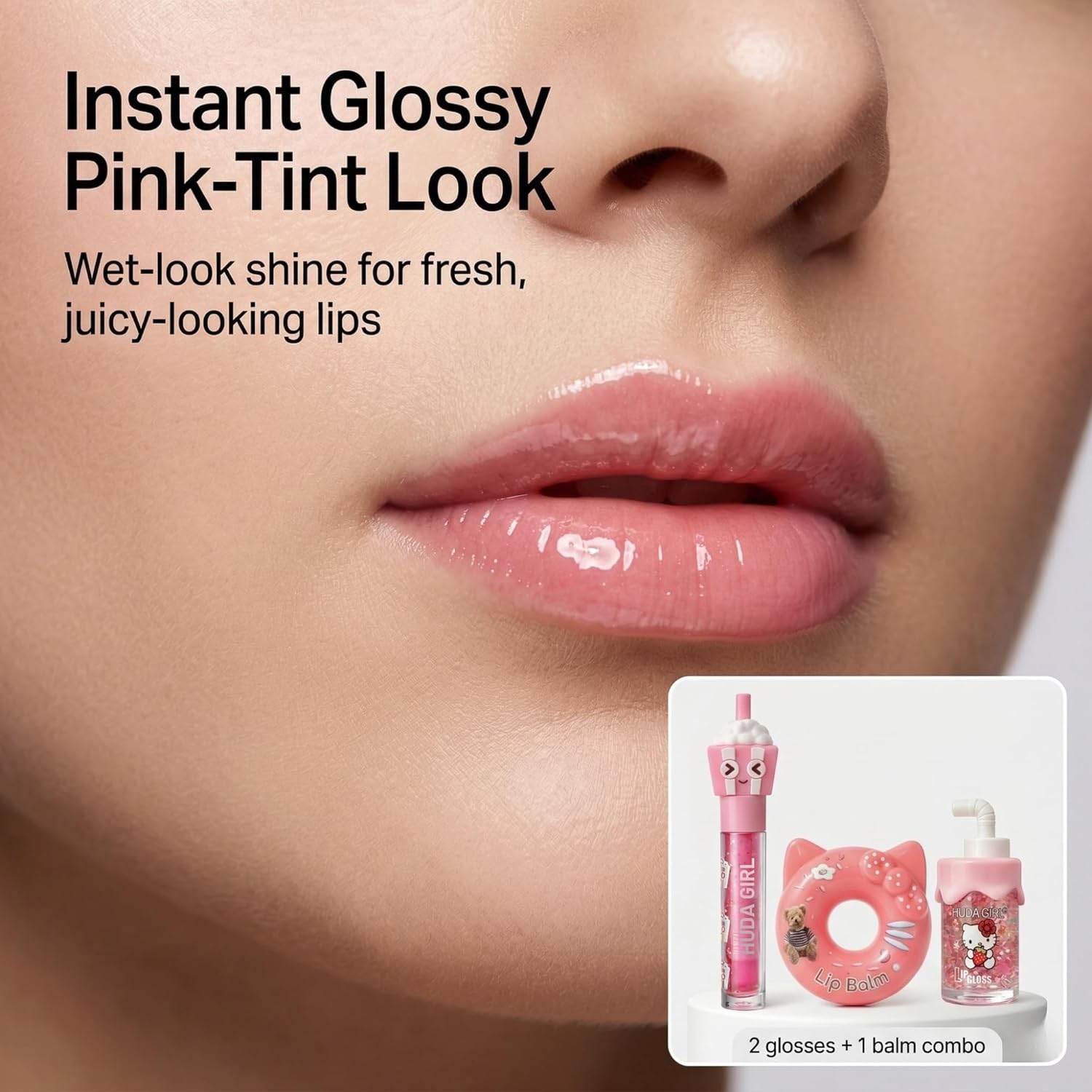 Lip Gloss Combo for Girls, Lip Oil | Juicy LipGloss, Moisturizing Lip Balm, Perfect Glossy Finish, Everyday Glam, Gifting - View 3 of 6