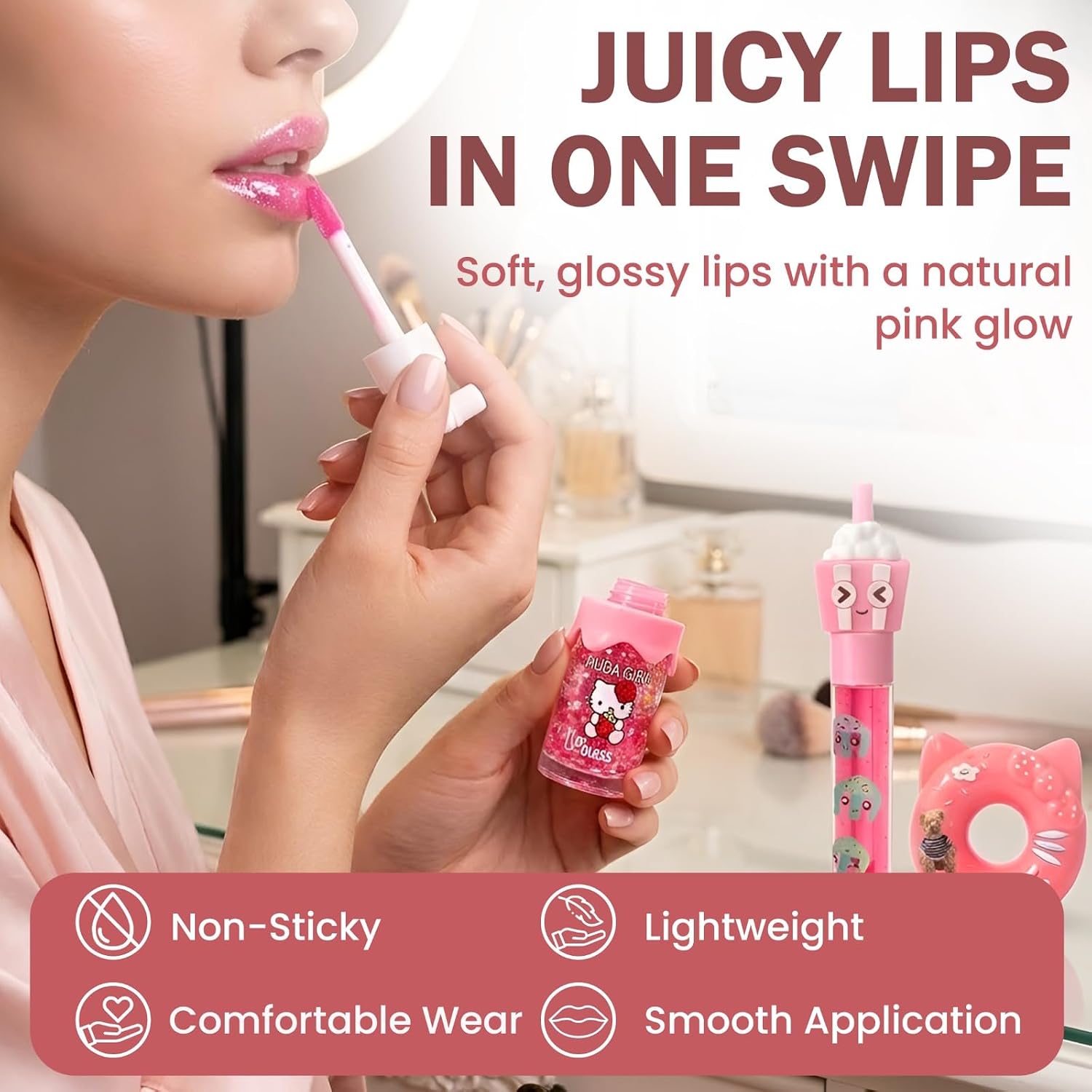 Lip Gloss Combo for Girls, Lip Oil | Juicy LipGloss, Moisturizing Lip Balm, Perfect Glossy Finish, Everyday Glam, Gifting - View 4 of 6