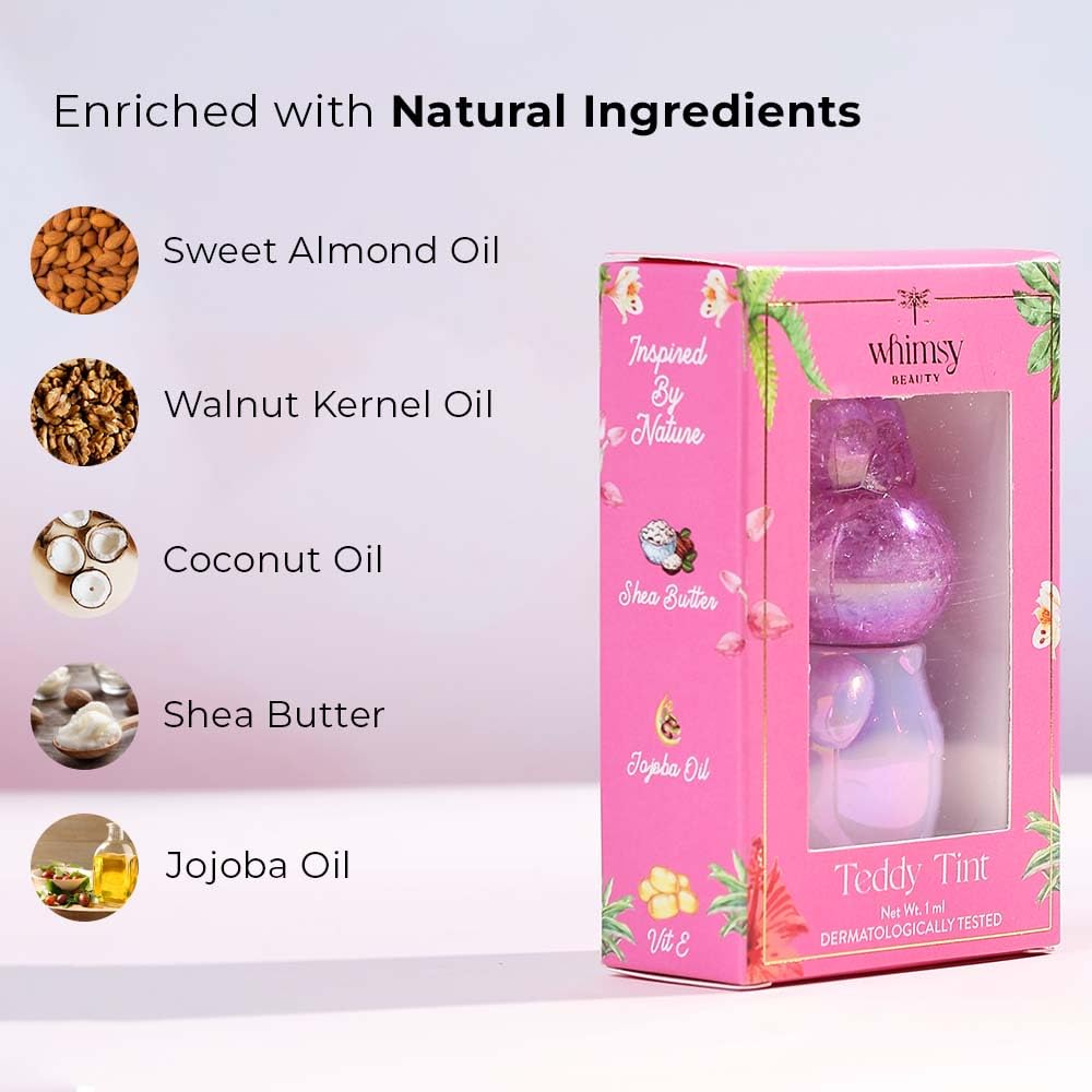 Whimsy Beauty Teddy Tint Lip and Cheek Tint for Kids and Pre-Teens | Buildable Colour with Lightweight Smooth Texture | 4 to 16 Years | Organic, Natural, Chemical Free, Sulfate-Free, 1 ml - View 6 of 6