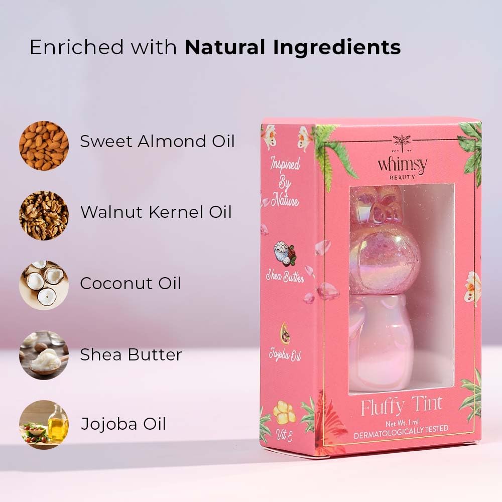 Whimsy Beauty Fluffy Tint Lip and Cheek Tint for Kids and Pre-Teens | Soft Blendable Colour with Lightweight Smooth Feel, Long Wear Makeup Tint, 4 to 16 Years, Organic, Natural, Chemical Free | 1 ml - View 5 of 5