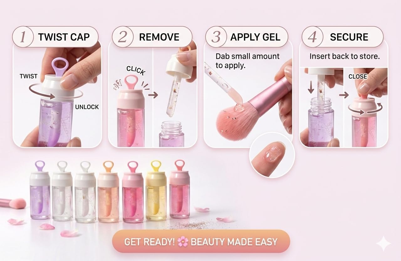 Premimum Lip Gloss Set – Shimmer Glitter Liquid Lip Gloss with Moisturizing Formula – Long Lasting Sparkle Hydrating Lip Shine – Cute Aesthetic Makeup Gift for Girls & Women. (Pack Of 6) - View 2 of 4