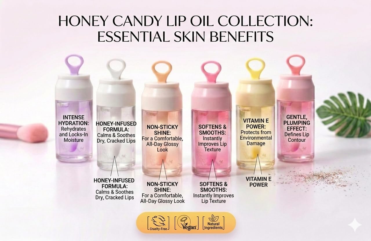 Premimum Lip Gloss Set – Shimmer Glitter Liquid Lip Gloss with Moisturizing Formula – Long Lasting Sparkle Hydrating Lip Shine – Cute Aesthetic Makeup Gift for Girls & Women. (Pack Of 6) - View 3 of 4
