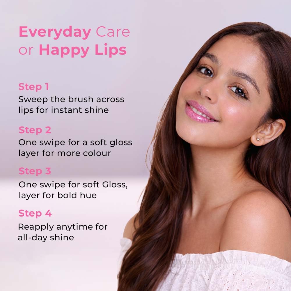 Whimsy Beauty Pink Sparkle Lip Gloss for Kids and Pre-Teens | Lightweight Non Sticky Formula with Shiny Finish | Long Lasting Glossy Look | 4 to 16 Years | Organic, Natural, Chemical Free | 3.5 ml - View 2 of 4