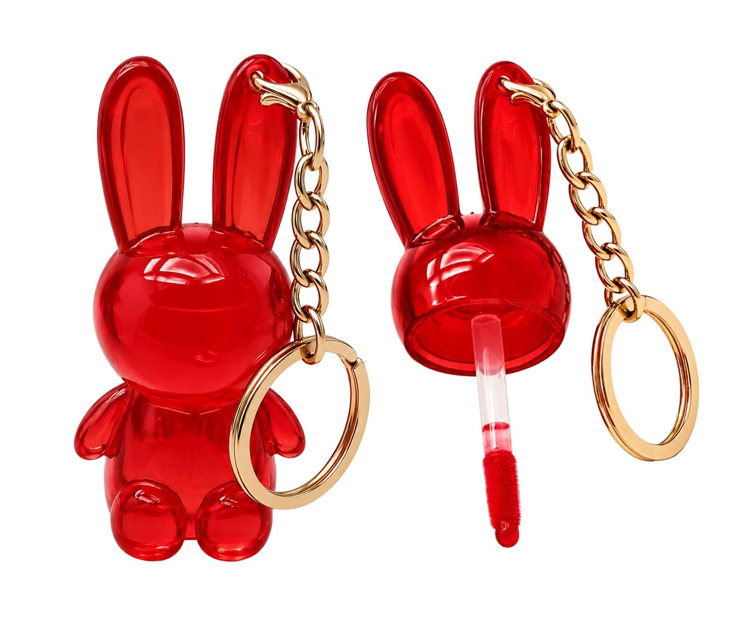 Cute Bunny Lip Gloss Keychain Set for Girls & Women | 6-Pieces Pack Transparent Tinted Lip Oil Combo | Aesthetic Rabbit Keyring, Long Lasting Moisturizing Lip Balm and Birthday Return Gift Kit - View 2 of 8