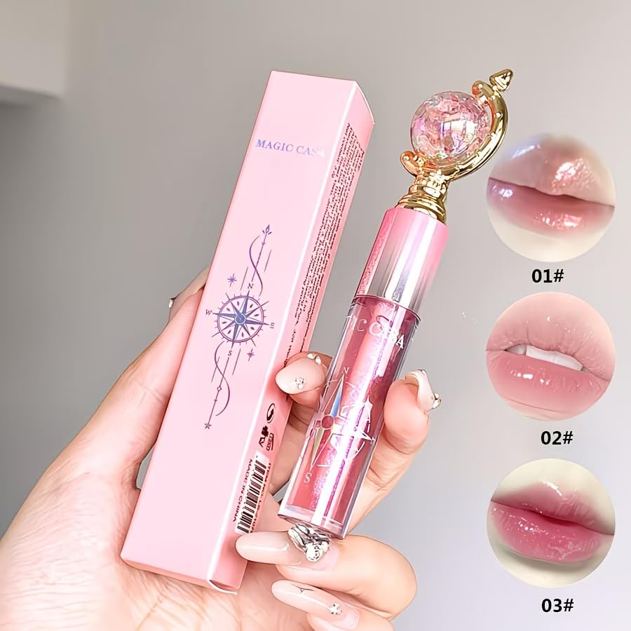 Cute Trendy Lipgloss Combo for Girls – 3Pcs Korean Lipgloss, Tube LipGloss & Moisturizing Glob Lip Balm for Dry Lips, Perfect Glossy Finish for Everyday Glam & Gifting - View 2 of 7