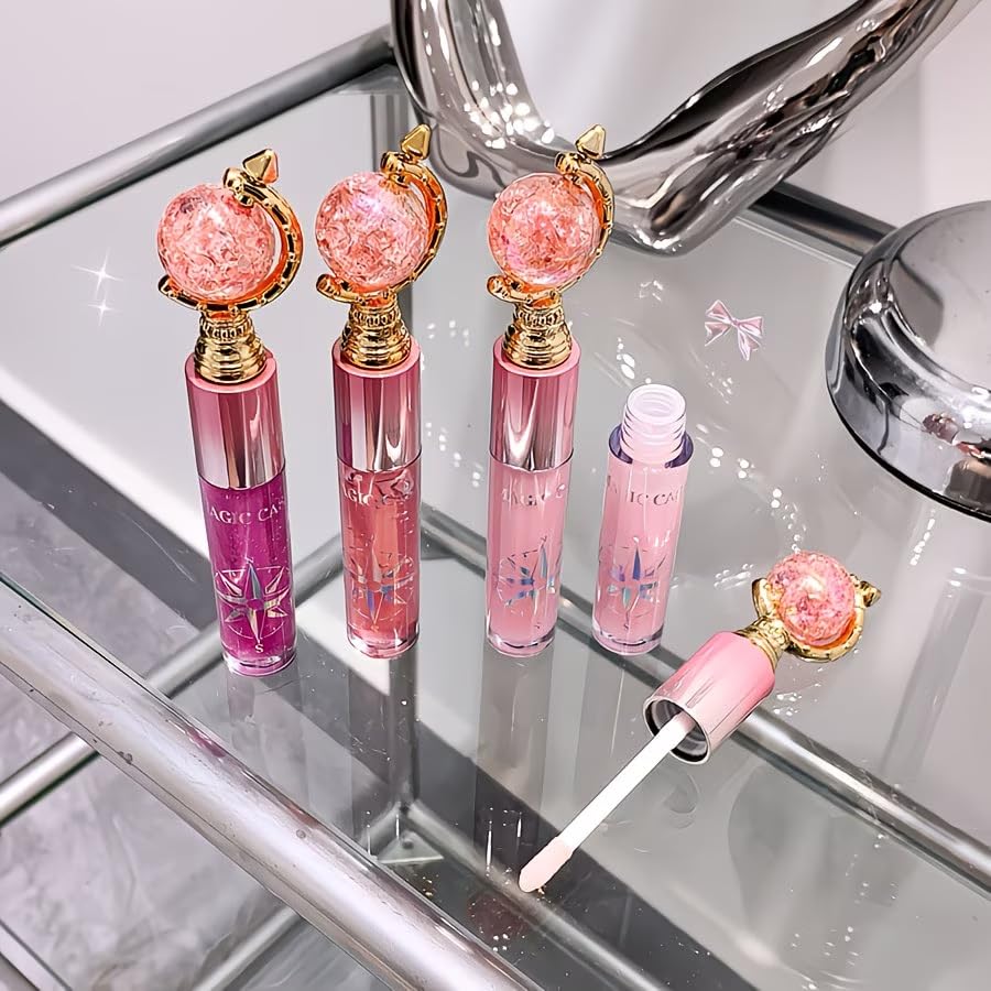 Cute Trendy Lipgloss Combo for Girls – 3Pcs Korean Lipgloss, Tube LipGloss & Moisturizing Glob Lip Balm for Dry Lips, Perfect Glossy Finish for Everyday Glam & Gifting - View 4 of 7