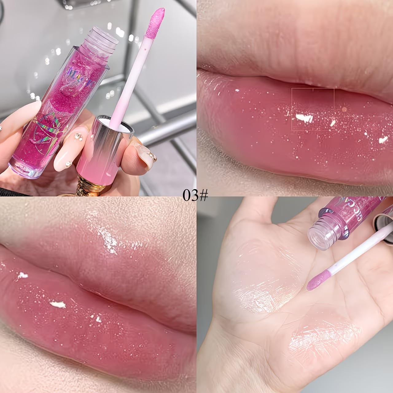Cute Trendy Lipgloss Combo for Girls – 3Pcs Korean Lipgloss, Tube LipGloss & Moisturizing Glob Lip Balm for Dry Lips, Perfect Glossy Finish for Everyday Glam & Gifting - View 5 of 7