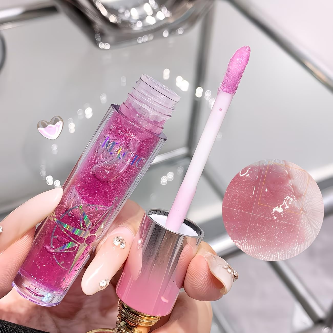 Cute Trendy Lipgloss Combo for Girls – 3Pcs Korean Lipgloss, Tube LipGloss & Moisturizing Glob Lip Balm for Dry Lips, Perfect Glossy Finish for Everyday Glam & Gifting - View 6 of 7
