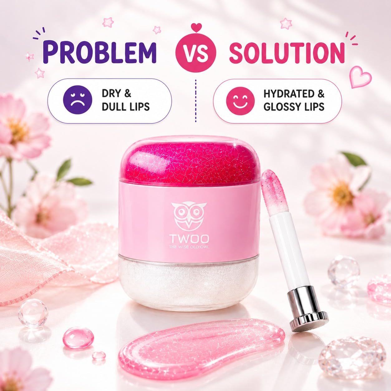 TWOO Kidz Pout About Lip Gloss for Kids | Dual Shade Lip Gloss | Easily Removable Glossy Lip Colour | Blushing Bubble & Magic Mirror | Age 3+ | 10g - View 2 of 7