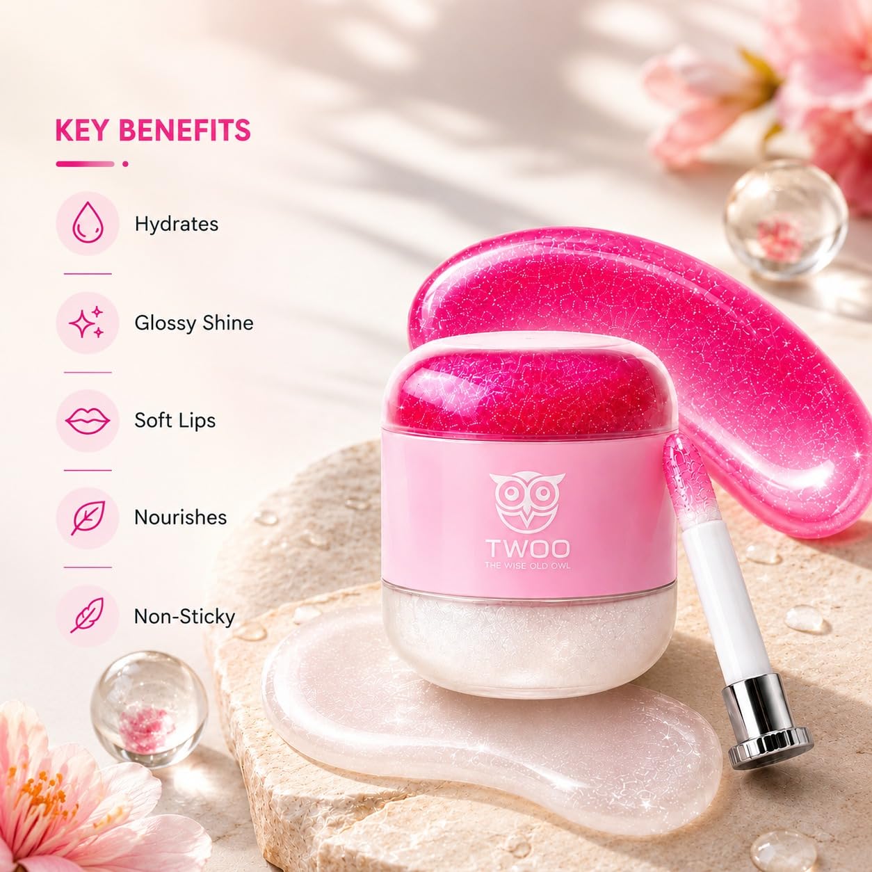 TWOO Kidz Pout About Lip Gloss for Kids | Dual Shade Lip Gloss | Easily Removable Glossy Lip Colour | Blushing Bubble & Magic Mirror | Age 3+ | 10g - View 4 of 7