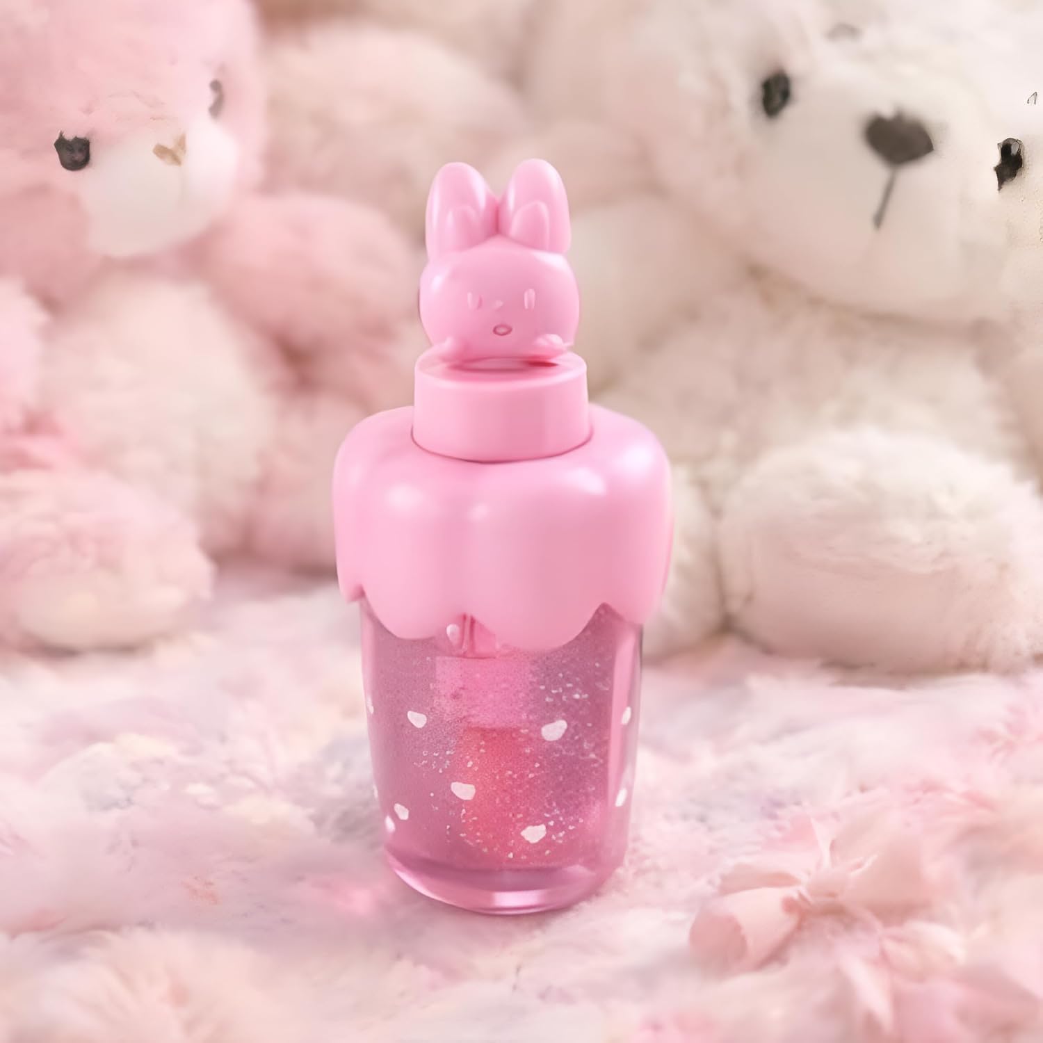 Rabbit Heart Lip Gloss Cute Design Hydrating Moisturizing Glossy Lip Balm Mini Portable Non Sticky Smooth Shine Travel Friendly Lip Care Cosmetic for Girls Kids Gift Item, Random Color - 1 Pc - View 3 of 6